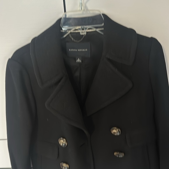 Banana republic short, black, pea coat, double breasted size small like new - Picture 5 of 6